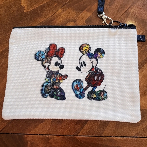 Mickey Mouse & Minnie Mouse Makeup Bag Double Sided - Picture 1 of 9